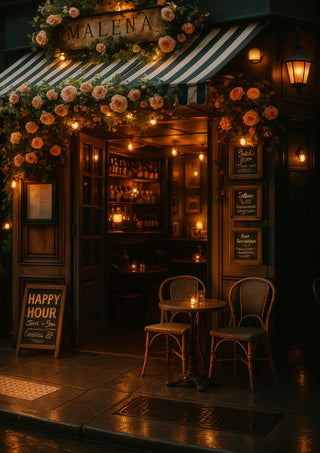 Paris Café in the Evening