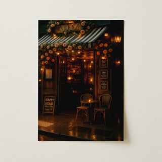 Paris Café in the Evening